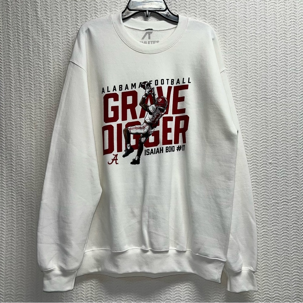 athletes thread / white alabama football isaiah bond gravedigger sweatshirt